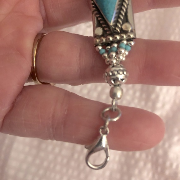 Turquoise bracelet - Vintage Sterling Silver - 50 grams - Picture 8 of 10